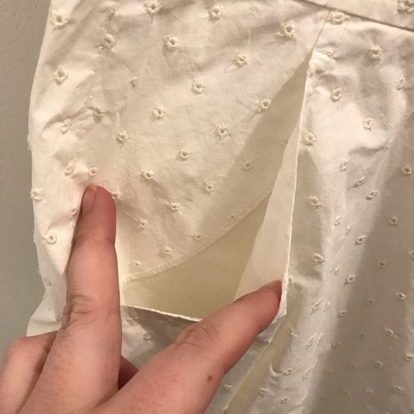 NWT Theory Eyelet Skirt 8 white defects belt a-line cotton - Picture 3 of 13